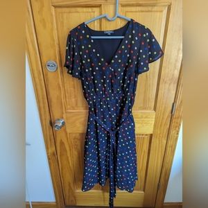 Retro polka dot dress with belt